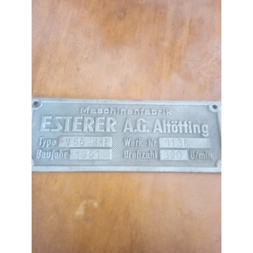 Type Plate MAN Esterer Diesel Engine  Classic Plate Wehrmacht ??